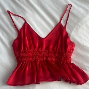Satin top -Red